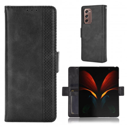 Housse Samsung Galaxy Z Fold2 Effet Cuir Stylisé Housse Samsung Galaxy Z Fold2 Effet Cuir Stylisé