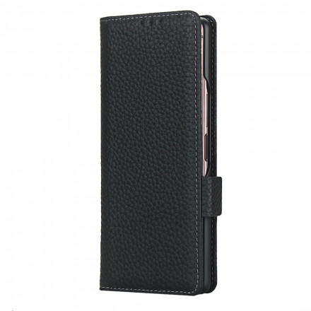 Housse Samsung Galaxy Z Fold2 Cuir Litchi Véritable Housse Samsung Galaxy Z Fold2 Cuir Litchi Véritable