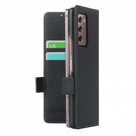 Housse Samsung Galaxy Z Fold2 Cuir Litchi Véritable Housse Samsung Galaxy Z Fold2 Cuir Litchi Véritable