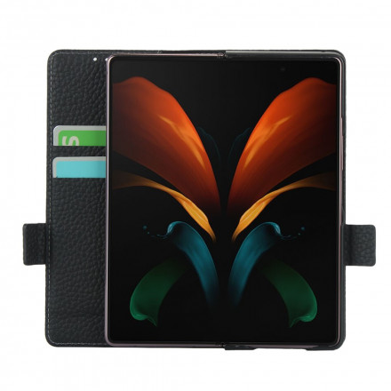 Housse Samsung Galaxy Z Fold2 Cuir Litchi Véritable Housse Samsung Galaxy Z Fold2 Cuir Litchi Véritable