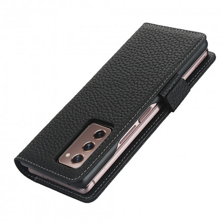 Housse Samsung Galaxy Z Fold2 Cuir Litchi Véritable Housse Samsung Galaxy Z Fold2 Cuir Litchi Véritable