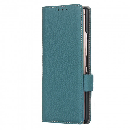 Housse Samsung Galaxy Z Fold2 Cuir Litchi Véritable Housse Samsung Galaxy Z Fold2 Cuir Litchi Véritable