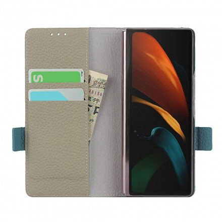 Housse Samsung Galaxy Z Fold2 Cuir Litchi Véritable Housse Samsung Galaxy Z Fold2 Cuir Litchi Véritable