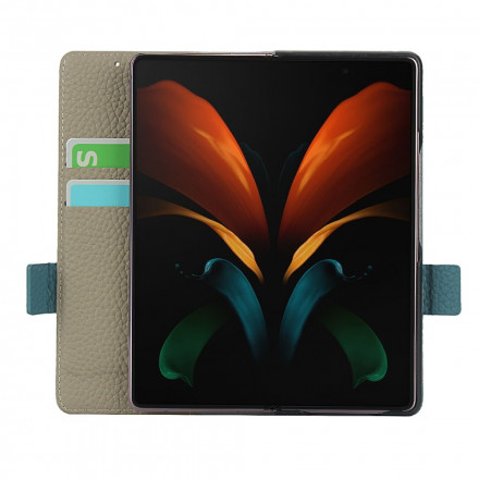 Housse Samsung Galaxy Z Fold2 Cuir Litchi Véritable Housse Samsung Galaxy Z Fold2 Cuir Litchi Véritable