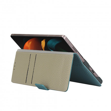 Housse Samsung Galaxy Z Fold2 Cuir Litchi Véritable Housse Samsung Galaxy Z Fold2 Cuir Litchi Véritable