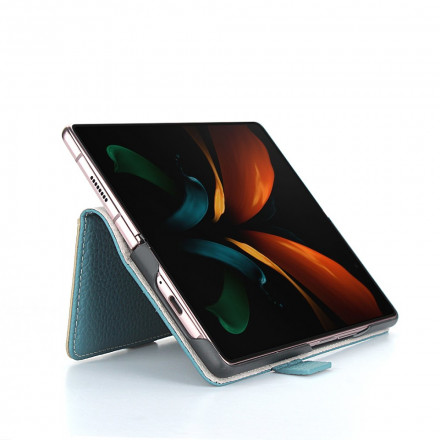 Housse Samsung Galaxy Z Fold2 Cuir Litchi Véritable Housse Samsung Galaxy Z Fold2 Cuir Litchi Véritable