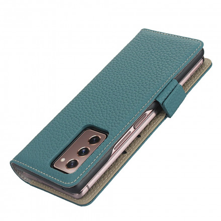 Housse Samsung Galaxy Z Fold2 Cuir Litchi Véritable Housse Samsung Galaxy Z Fold2 Cuir Litchi Véritable