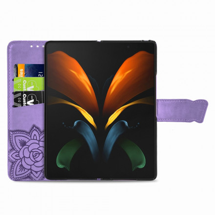 Housse Samsung Galaxy Z Fold2 Papillon Design avec Lanière