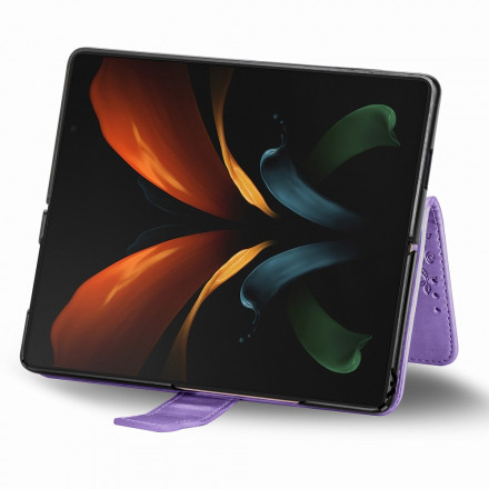 Housse Samsung Galaxy Z Fold2 Papillon Design avec Lanière