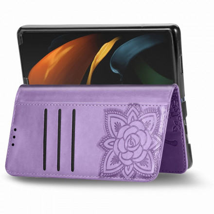 Housse Samsung Galaxy Z Fold2 Papillon Design avec Lanière