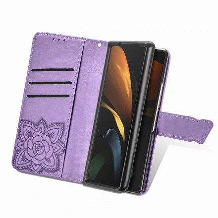 Housse Samsung Galaxy Z Fold2 Papillon Design avec Lanière