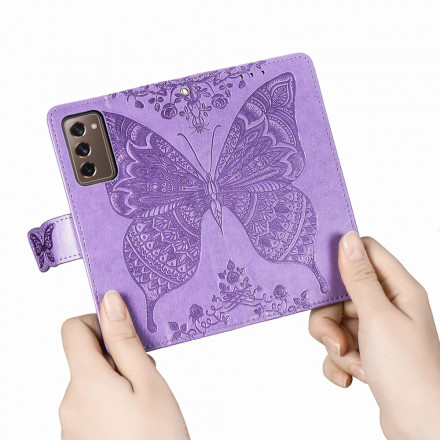 Housse Samsung Galaxy Z Fold2 Papillon Design avec Lanière