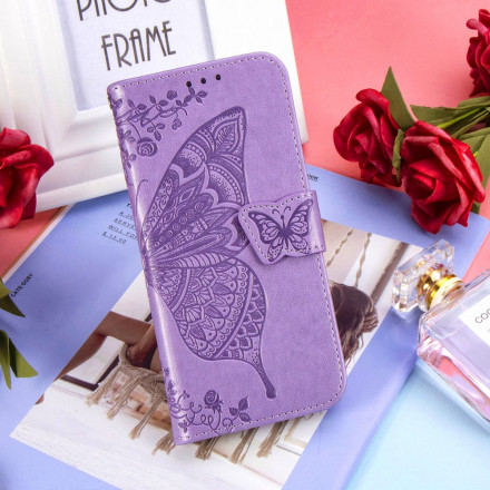 Housse Samsung Galaxy Z Fold2 Papillon Design avec Lanière