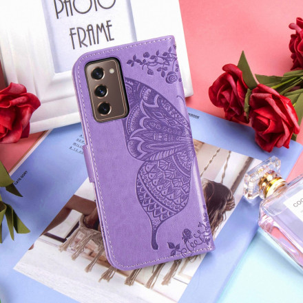 Housse Samsung Galaxy Z Fold2 Papillon Design avec Lanière