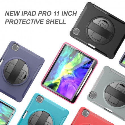 Coque iPad Pro 11" (2021) (2020) (2019) Sangle, Support et Porte-Stylet