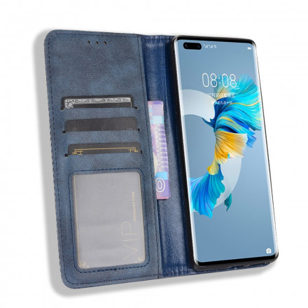Flip Cover Huawei Mate 40 Pro Effet Cuir Vintage Stylisé Flip Cover Huawei Mate 40 Pro Effet Cuir Vintage Stylisé