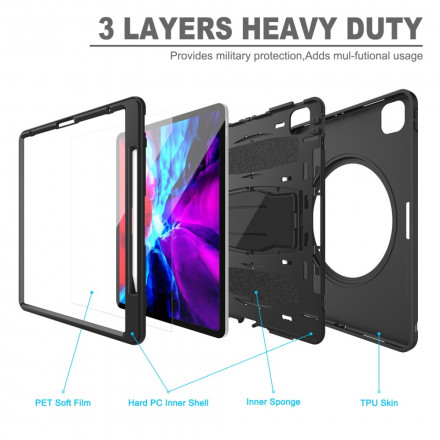 Coque iPad Pro 12.9" (2021) (2020) (2019) Sangle, Support et Porte-Stylet