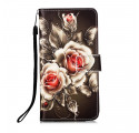Housse Samsung Galaxy M12 / A12 Roses Dorées