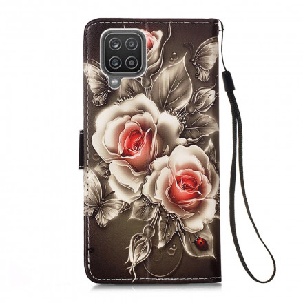 Housse Samsung Galaxy M12 / A12 Roses Dorées Housse Samsung Galaxy M12 / A12 Roses Dorées
