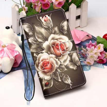 Housse Samsung Galaxy M12 / A12 Roses Dorées Housse Samsung Galaxy M12 / A12 Roses Dorées