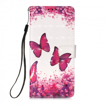 Housse Samsung Galaxy A12 / M12 Papillons Rouges Housse Samsung Galaxy A12 / M12 Papillons Rouges