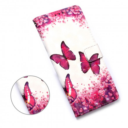 Housse Samsung Galaxy A12 / M12 Papillons Rouges Housse Samsung Galaxy A12 / M12 Papillons Rouges