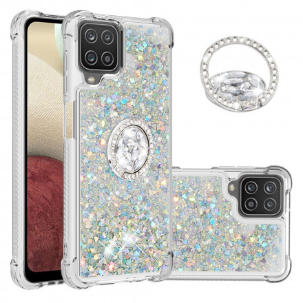 Coque Samsung Galaxy A12 / M12 Paillettes avec Anneau-Support Coque Samsung Galaxy A12 / M12 Paillettes avec Anneau-Support