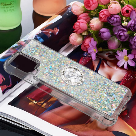 Coque Samsung Galaxy A12 / M12 Paillettes avec Anneau-Support Coque Samsung Galaxy A12 / M12 Paillettes avec Anneau-Support