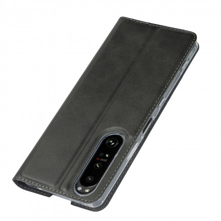 Flip Cover Sony Xperia 1 III Simili Cuir Classe à Lanière