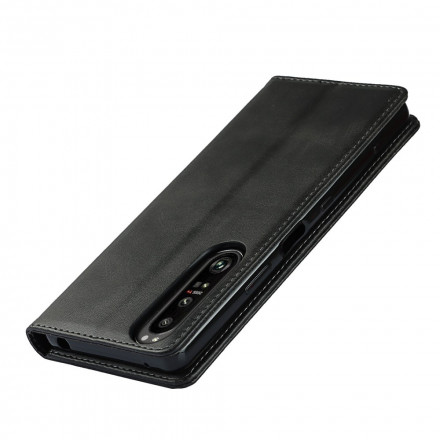 Flip Cover Sony Xperia 1 III Cuir Véritable Classique Flip Cover Sony Xperia 1 III Cuir Véritable Classique