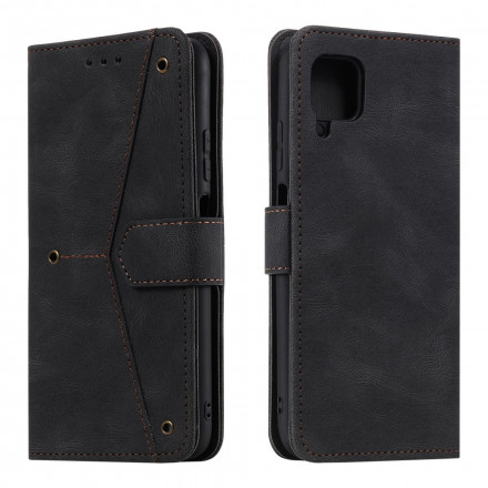 Housse Samsung Galaxy A12 / M12 Simili Cuir Bicolore Rivets Housse Samsung Galaxy A12 / M12 Simili Cuir Bicolore Rivets