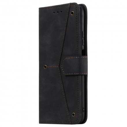 Housse Samsung Galaxy A12 / M12 Simili Cuir Bicolore Rivets Housse Samsung Galaxy A12 / M12 Simili Cuir Bicolore Rivets
