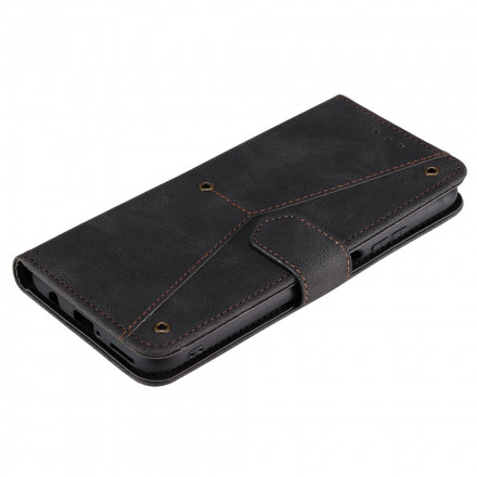 Housse Samsung Galaxy A12 / M12 Simili Cuir Bicolore Rivets Housse Samsung Galaxy A12 / M12 Simili Cuir Bicolore Rivets