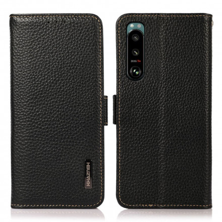Housse Sony Xperia 5 III Cuir Litchi KHAZNEH RFID Housse Sony Xperia 5 III Cuir Litchi KHAZNEH RFID