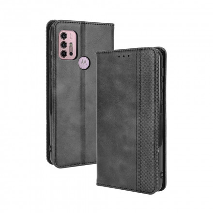 Flip Cover Moto G30 / Moto G10 Effet Cuir Vintage Stylisé