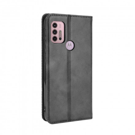 Flip Cover Moto G30 / Moto G10 Effet Cuir Vintage Stylisé Flip Cover Moto G30 / Moto G10 Effet Cuir Vintage Stylisé