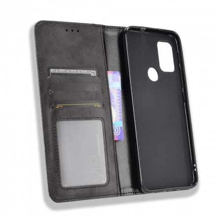 Flip Cover Moto G30 / Moto G10 Effet Cuir Vintage Stylisé Flip Cover Moto G30 / Moto G10 Effet Cuir Vintage Stylisé