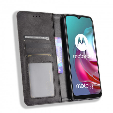 Flip Cover Moto G30 / Moto G10 Effet Cuir Vintage Stylisé Flip Cover Moto G30 / Moto G10 Effet Cuir Vintage Stylisé