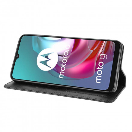Flip Cover Moto G30 / Moto G10 Effet Cuir Vintage Stylisé Flip Cover Moto G30 / Moto G10 Effet Cuir Vintage Stylisé