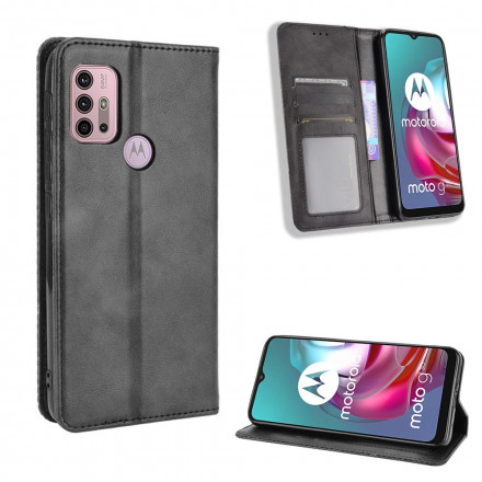 Flip Cover Moto G30 / Moto G10 Effet Cuir Vintage Stylisé Flip Cover Moto G30 / Moto G10 Effet Cuir Vintage Stylisé