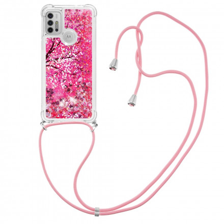 Coque Moto G30 / Moto G10 à Cordon Paillettes Arbre Coque Moto G30 / Moto G10 à Cordon Paillettes Arbre