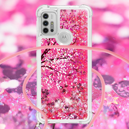 Coque Moto G30 / Moto G10 à Cordon Paillettes Arbre Coque Moto G30 / Moto G10 à Cordon Paillettes Arbre