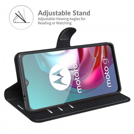 Housse Moto G30 / Moto G10 Effet Litchi Classique Housse Moto G30 / Moto G10 Effet Litchi Classique