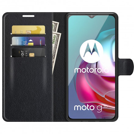 Housse Moto G30 / Moto G10 Effet Litchi Classique Housse Moto G30 / Moto G10 Effet Litchi Classique