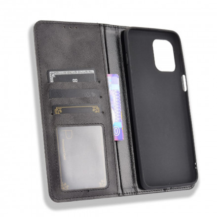 Flip Cover Moto G100 Effet Cuir Vintage Stylisé Flip Cover Moto G100 Effet Cuir Vintage Stylisé