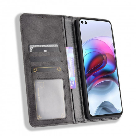 Flip Cover Moto G100 Effet Cuir Vintage Stylisé Flip Cover Moto G100 Effet Cuir Vintage Stylisé