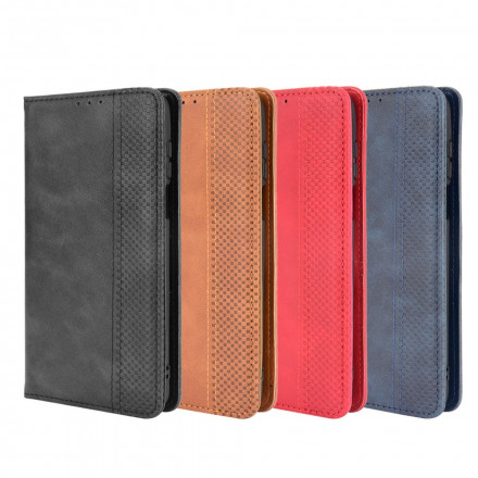 Flip Cover Moto G100 Effet Cuir Vintage Stylisé Flip Cover Moto G100 Effet Cuir Vintage Stylisé