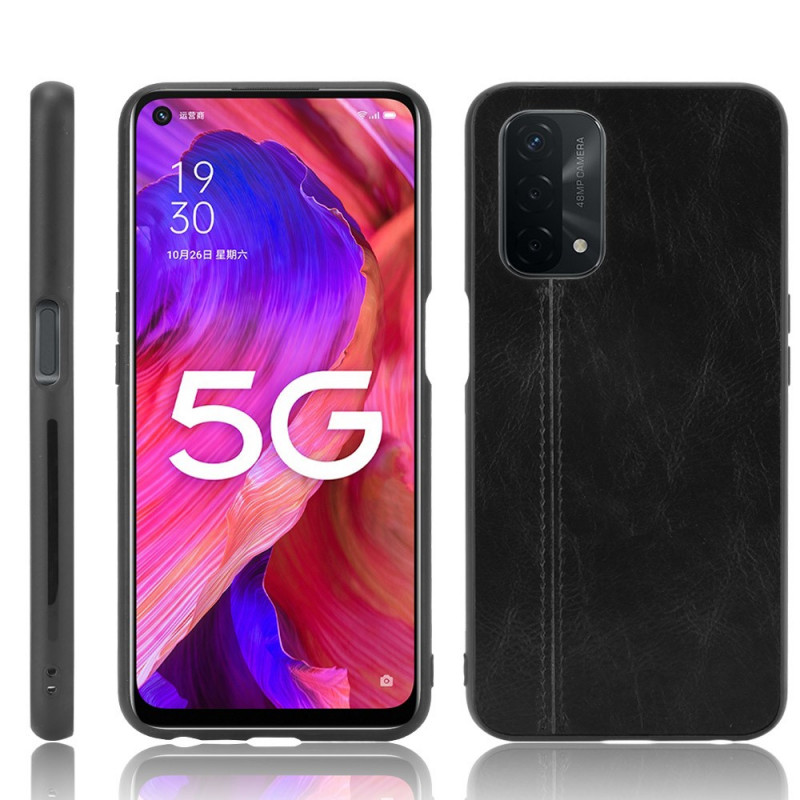 Coque Oppo A54 5G / A74 5G Effet Cuir Couture