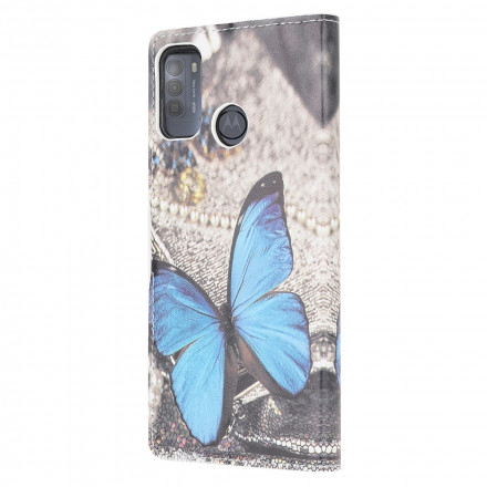 Housse Moto G50 Papillon Bleu Housse Moto G50 Papillon Bleu