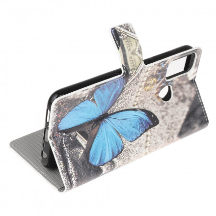 Housse Moto G50 Papillon Bleu Housse Moto G50 Papillon Bleu